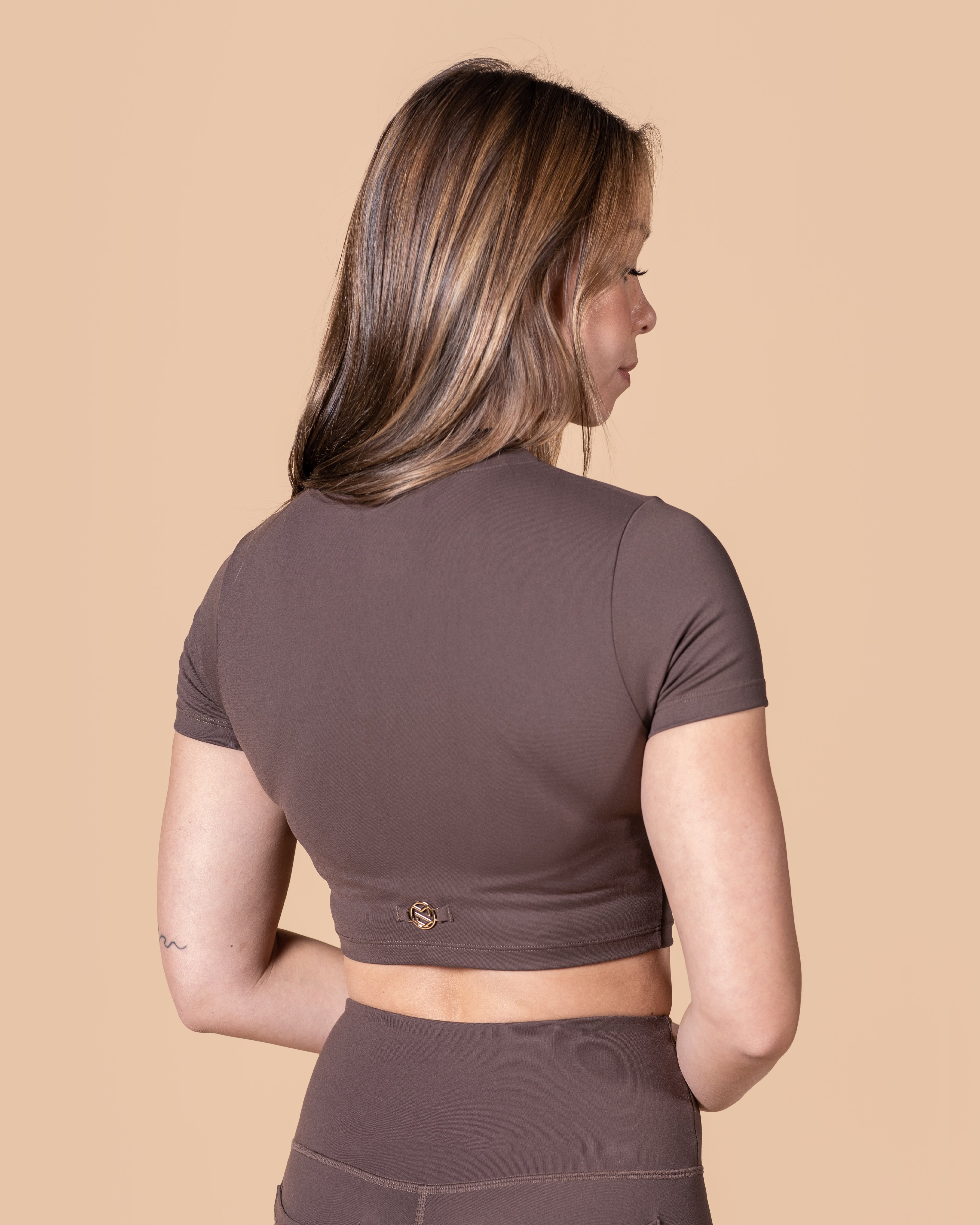 On The Go Double Zipper Cropped Tee