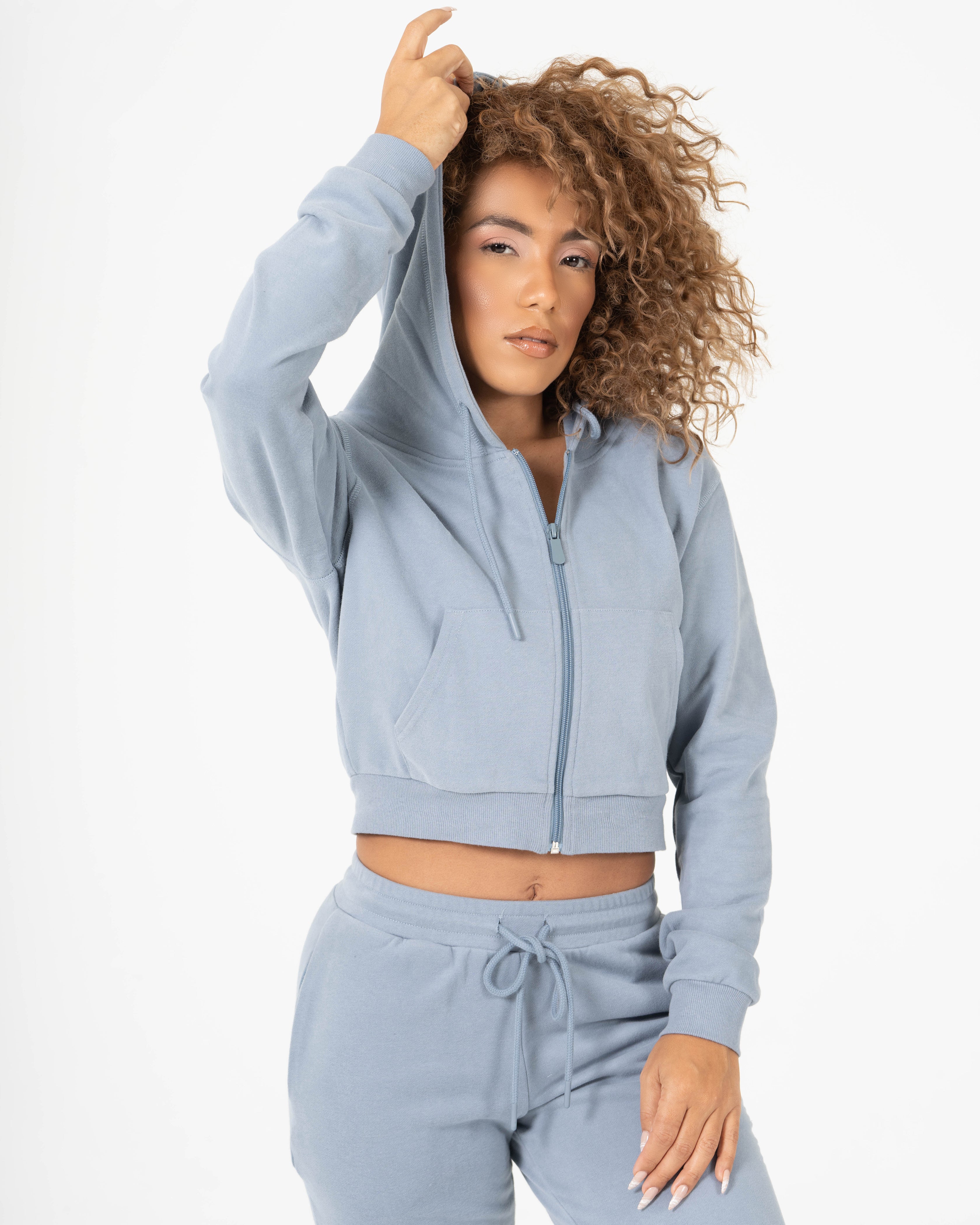 Cozy Zip-Up Cropped Hoodie