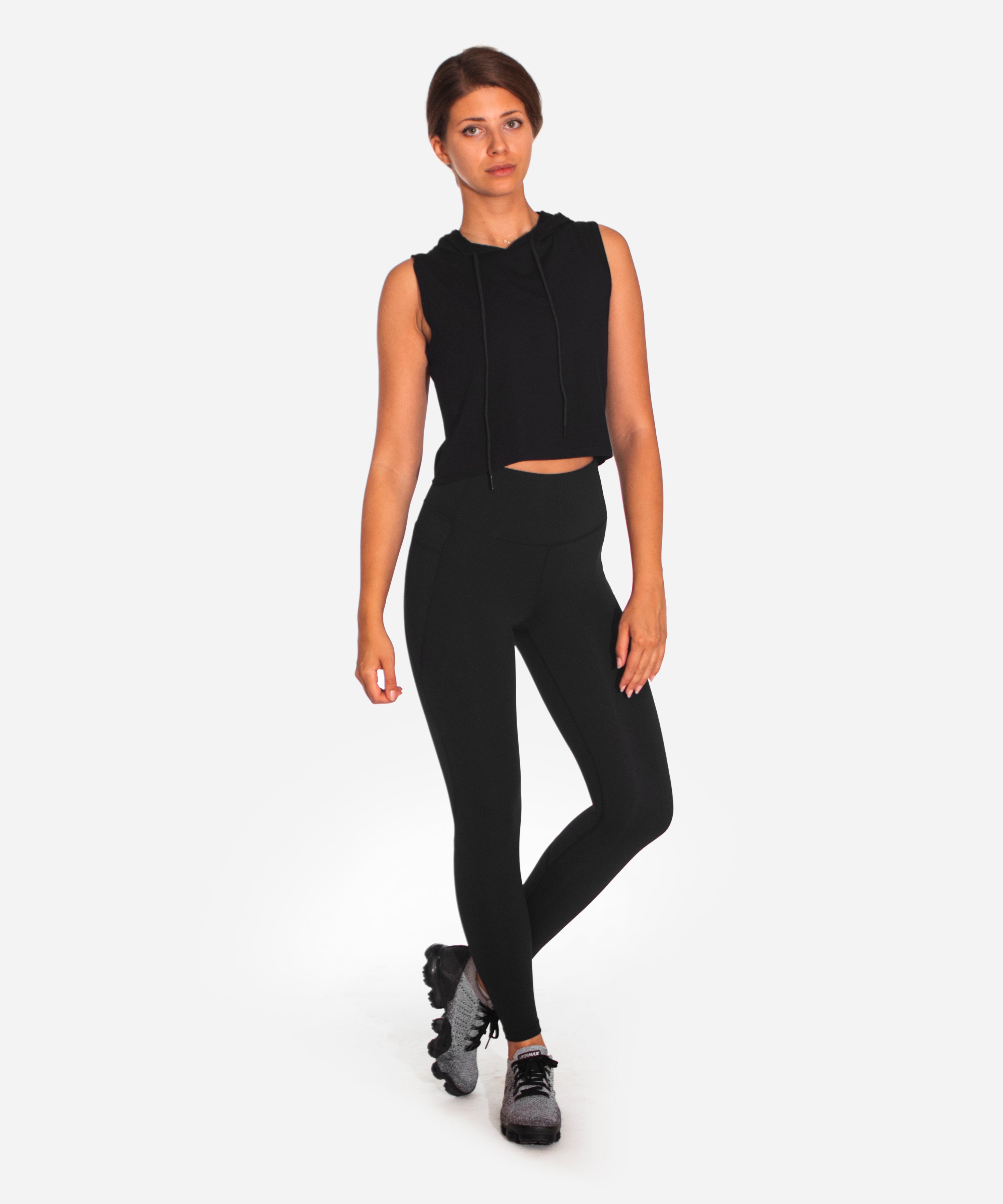 Semi Crop Sleeveless Hoodie