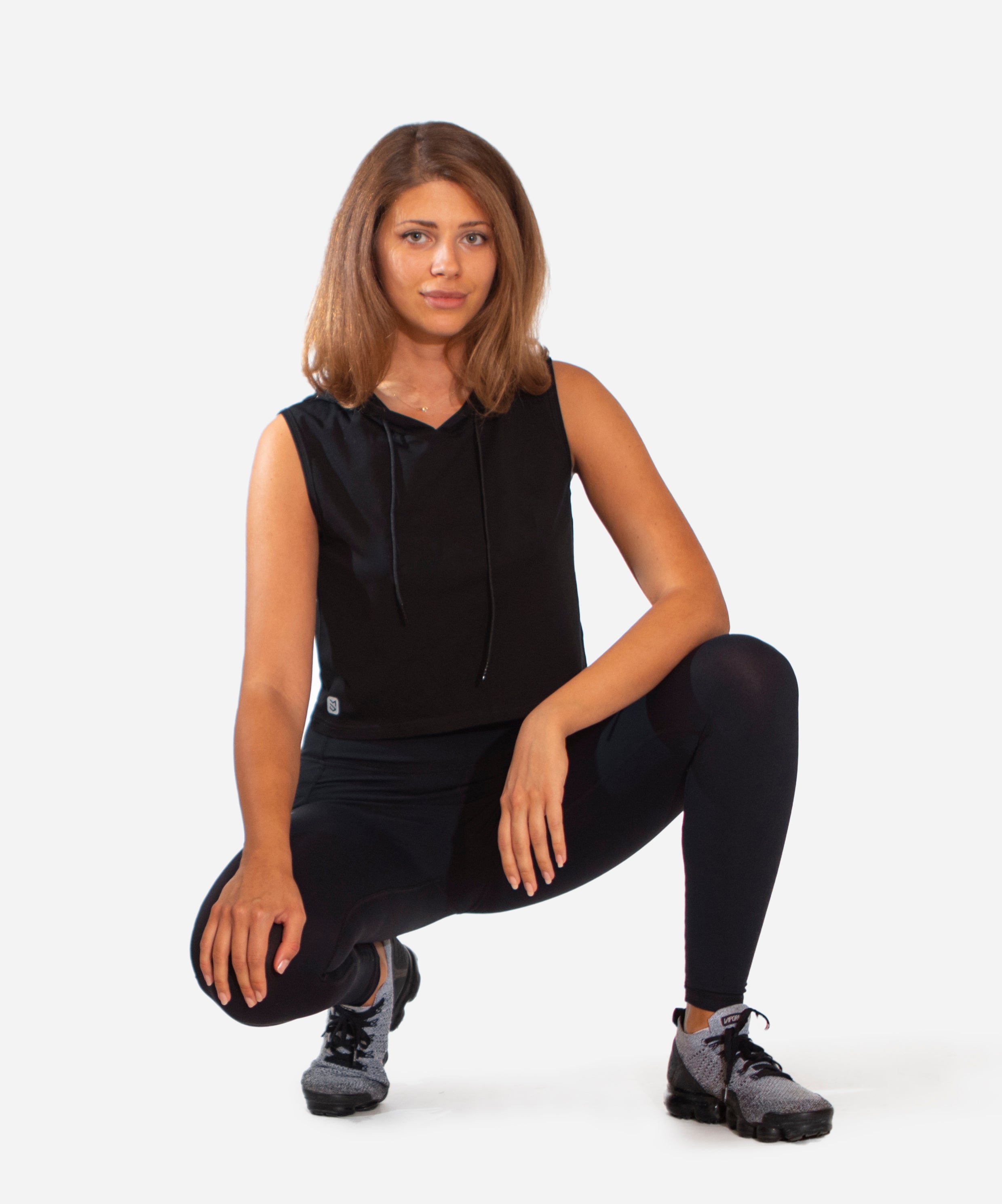 Semi Crop Sleeveless Hoodie