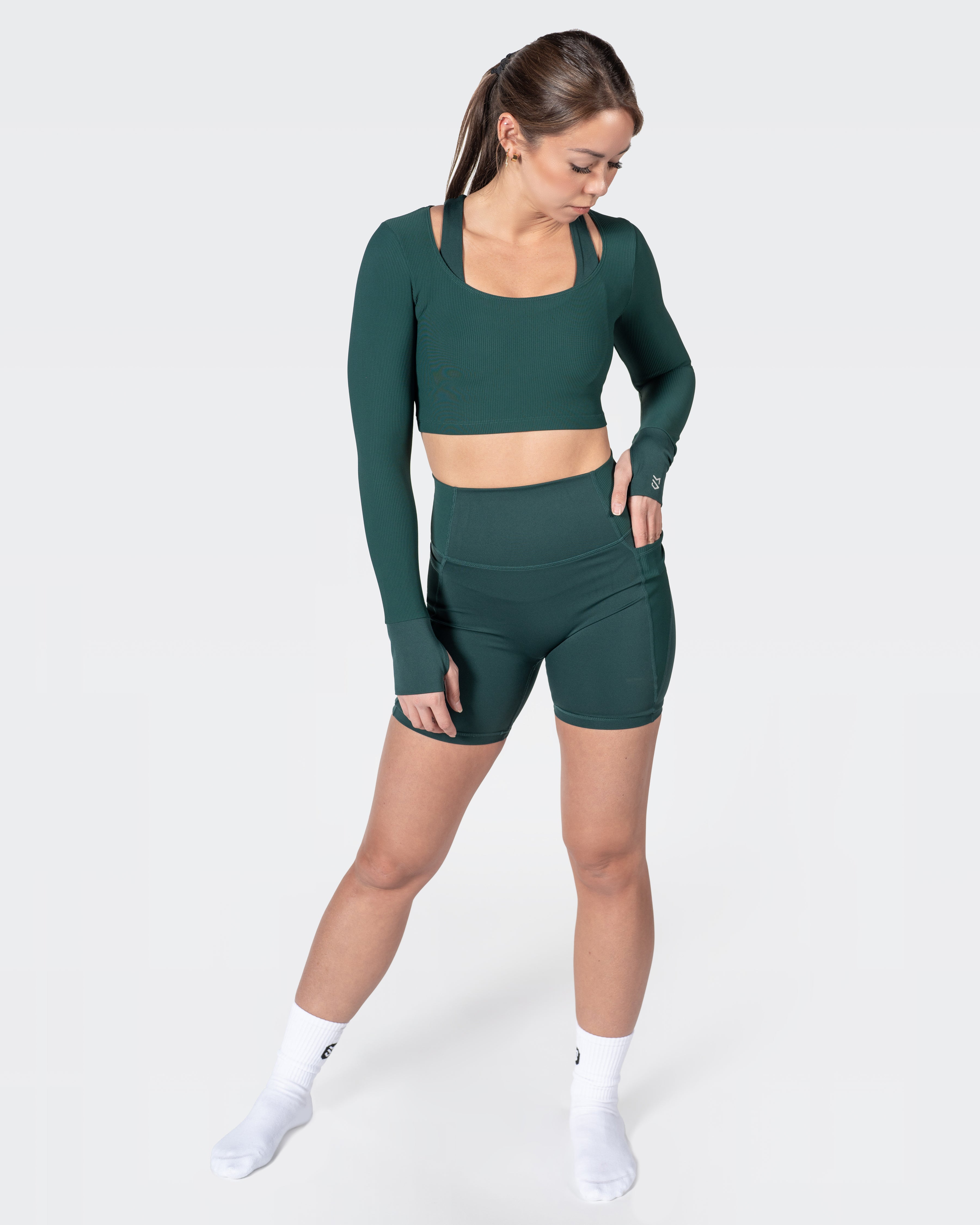 Sleek Long Sleeve Ribbed Crop