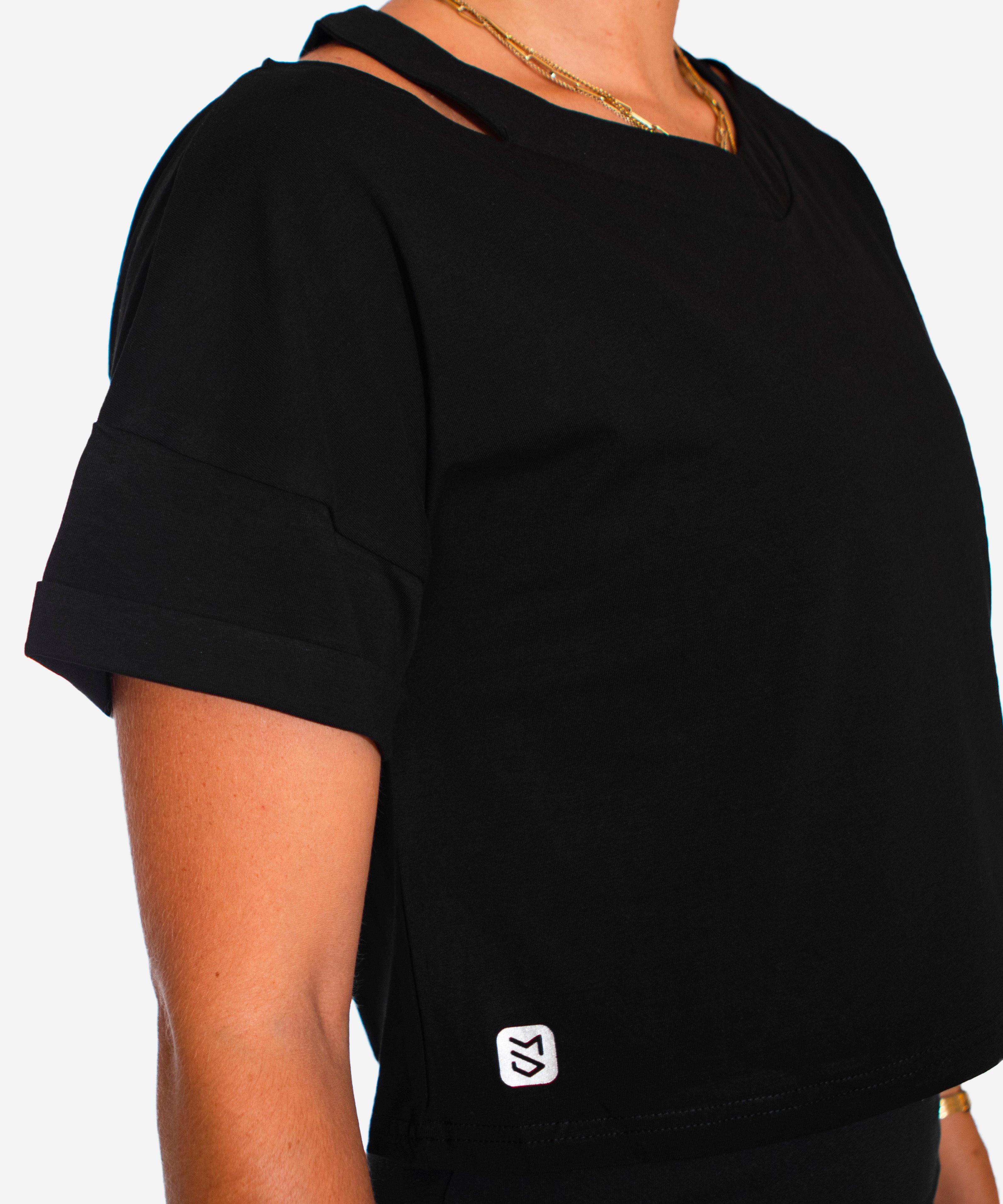 Semi Crop V-Neck Tee