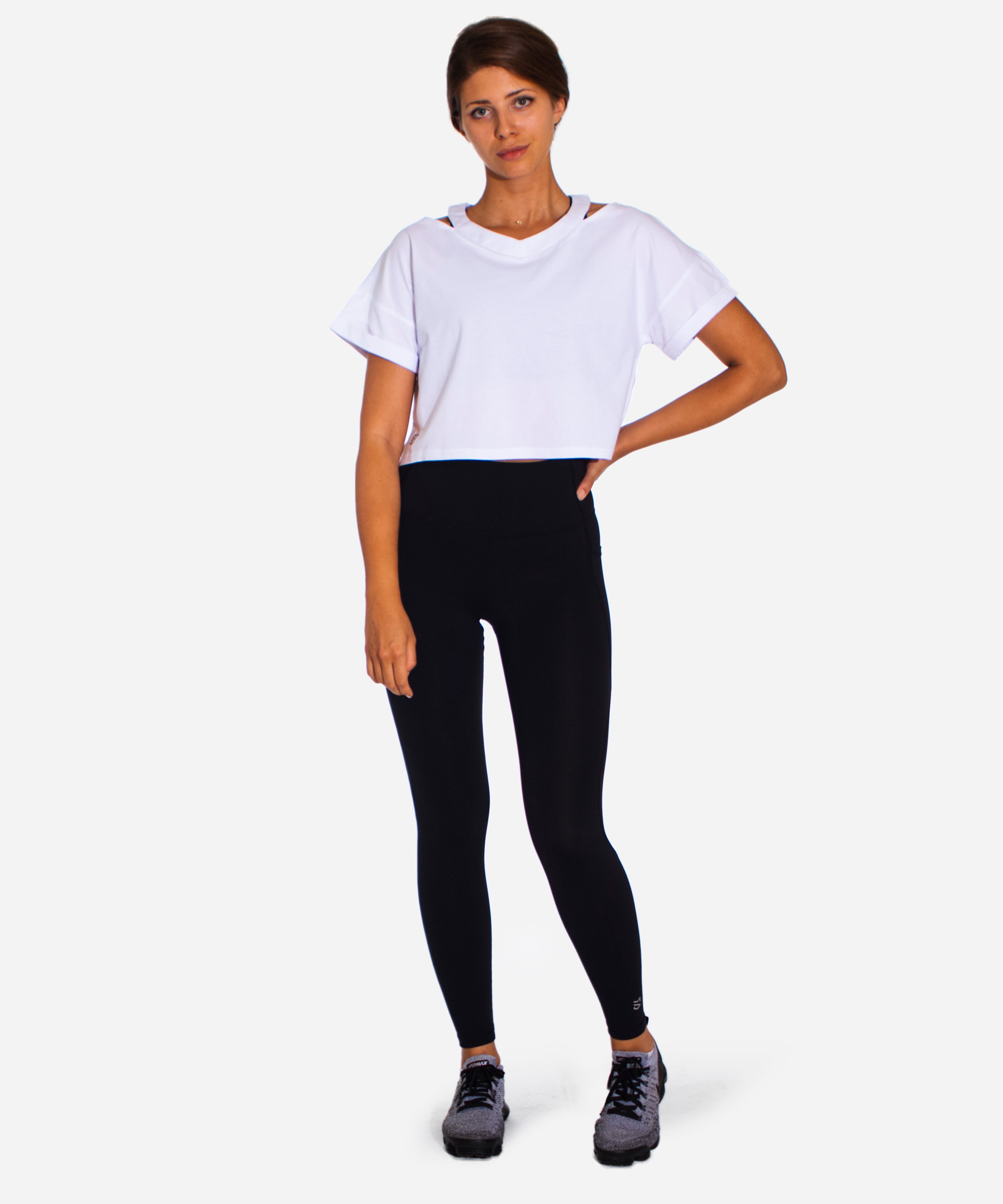 Semi Crop V-Neck Tee