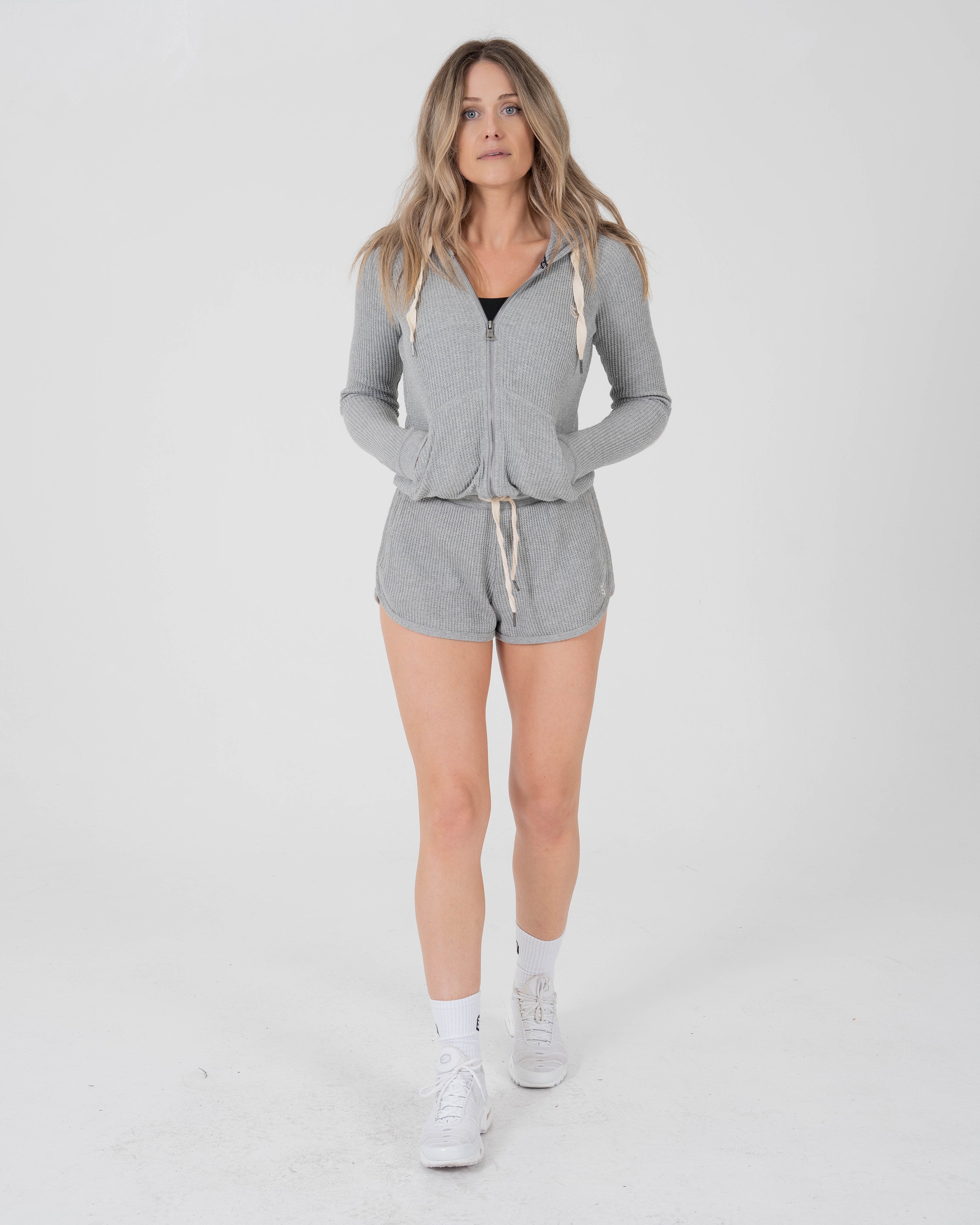 Waffle Zip-Up Hoodie