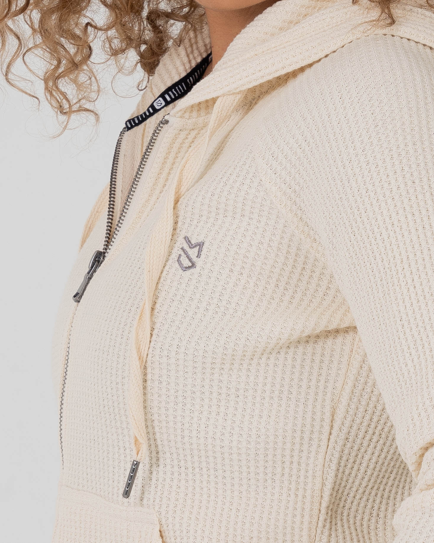 Waffle Zip-Up Hoodie