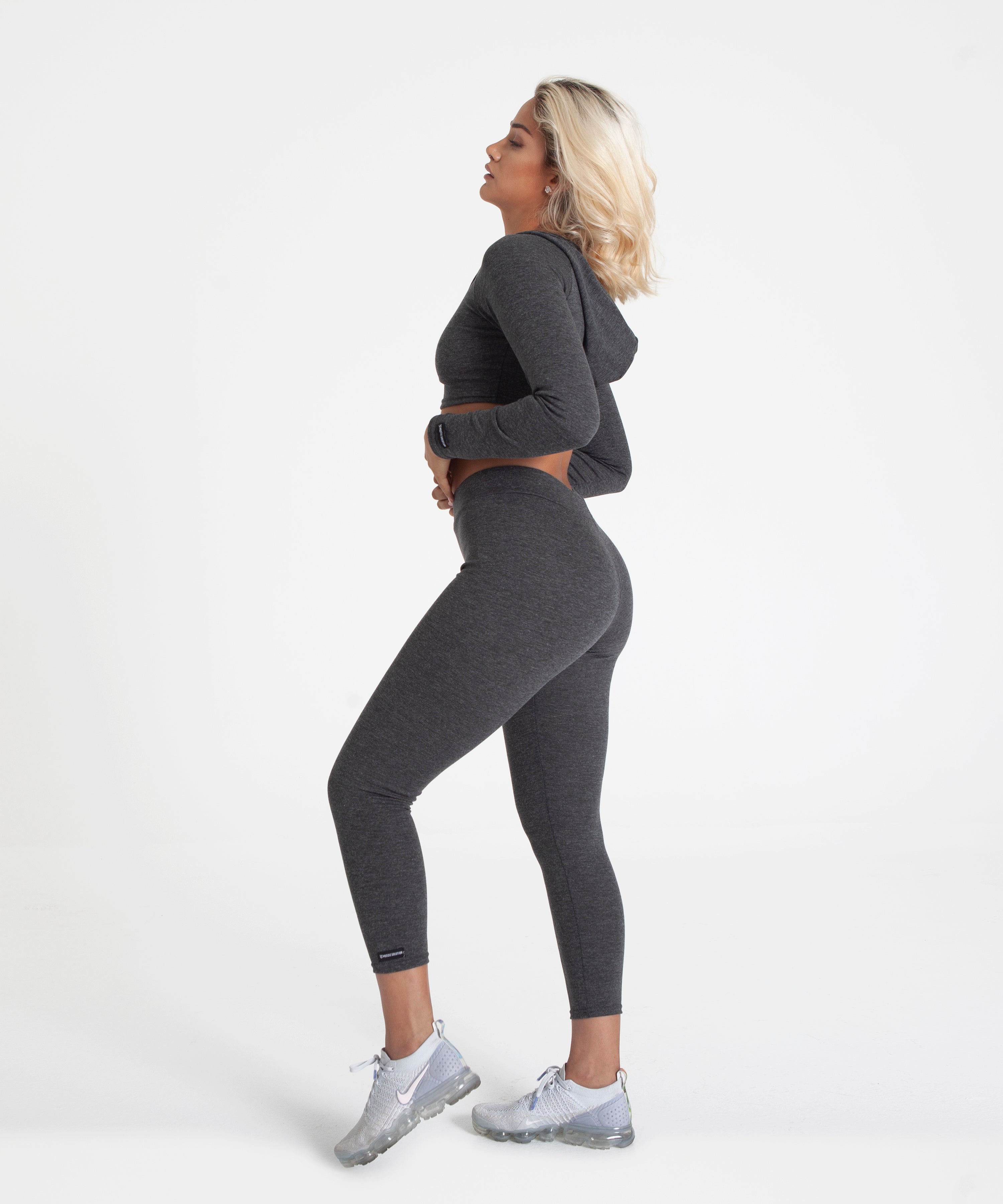 Knitted Lounge Crop Top With Hoodie