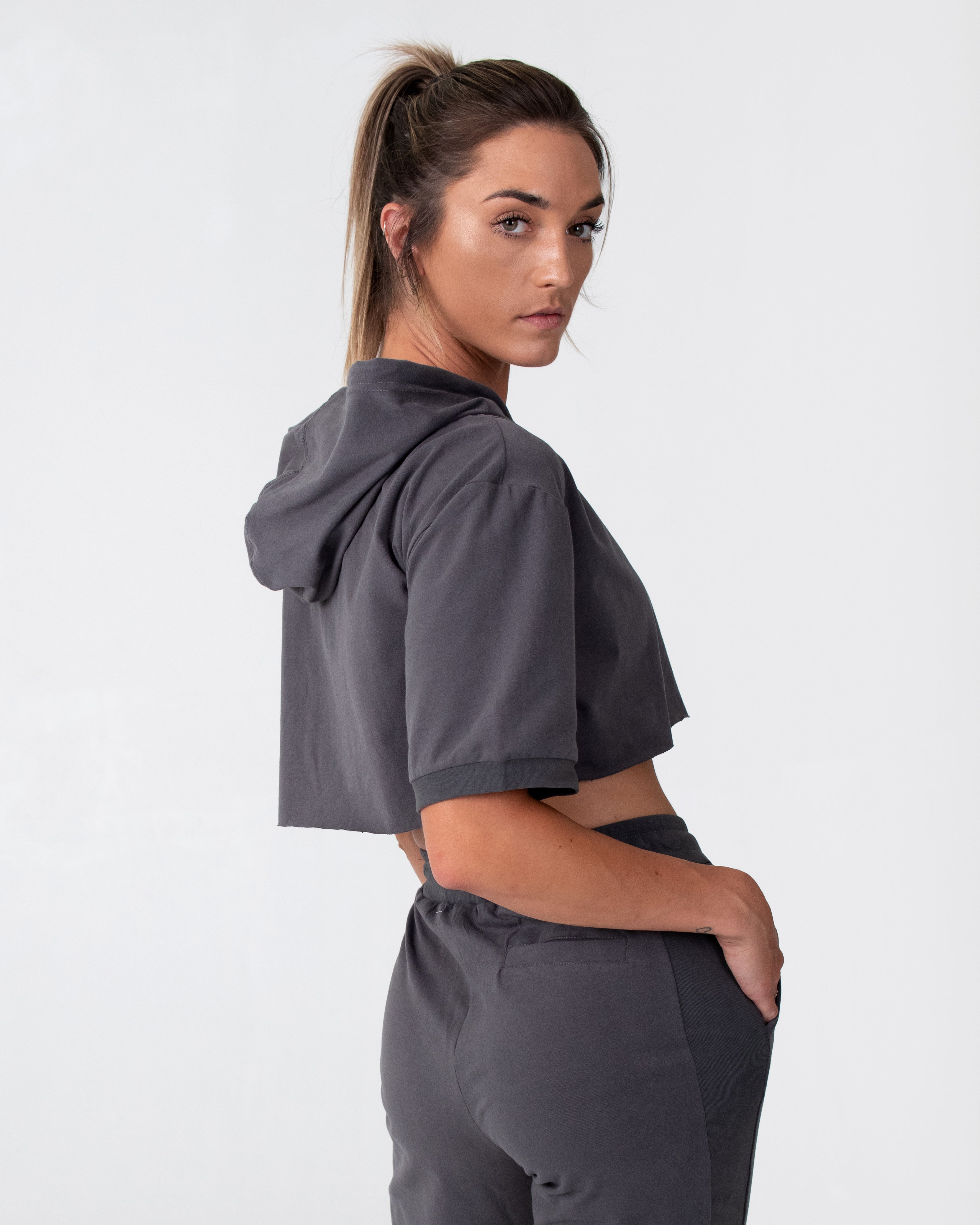 Cloud Women's Short Sleeve Cropped Hoodie