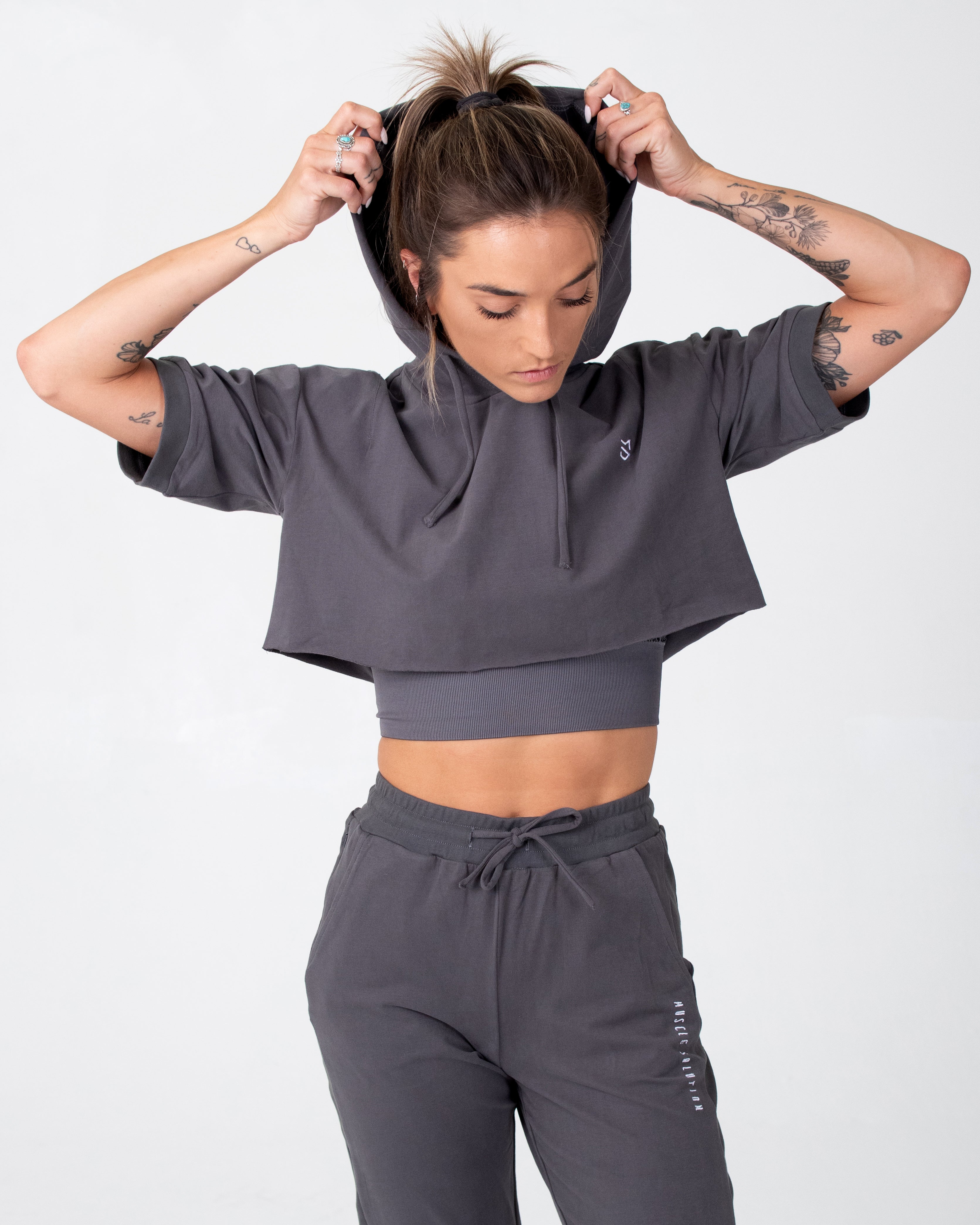 Cloud Women's Short Sleeve Cropped Hoodie