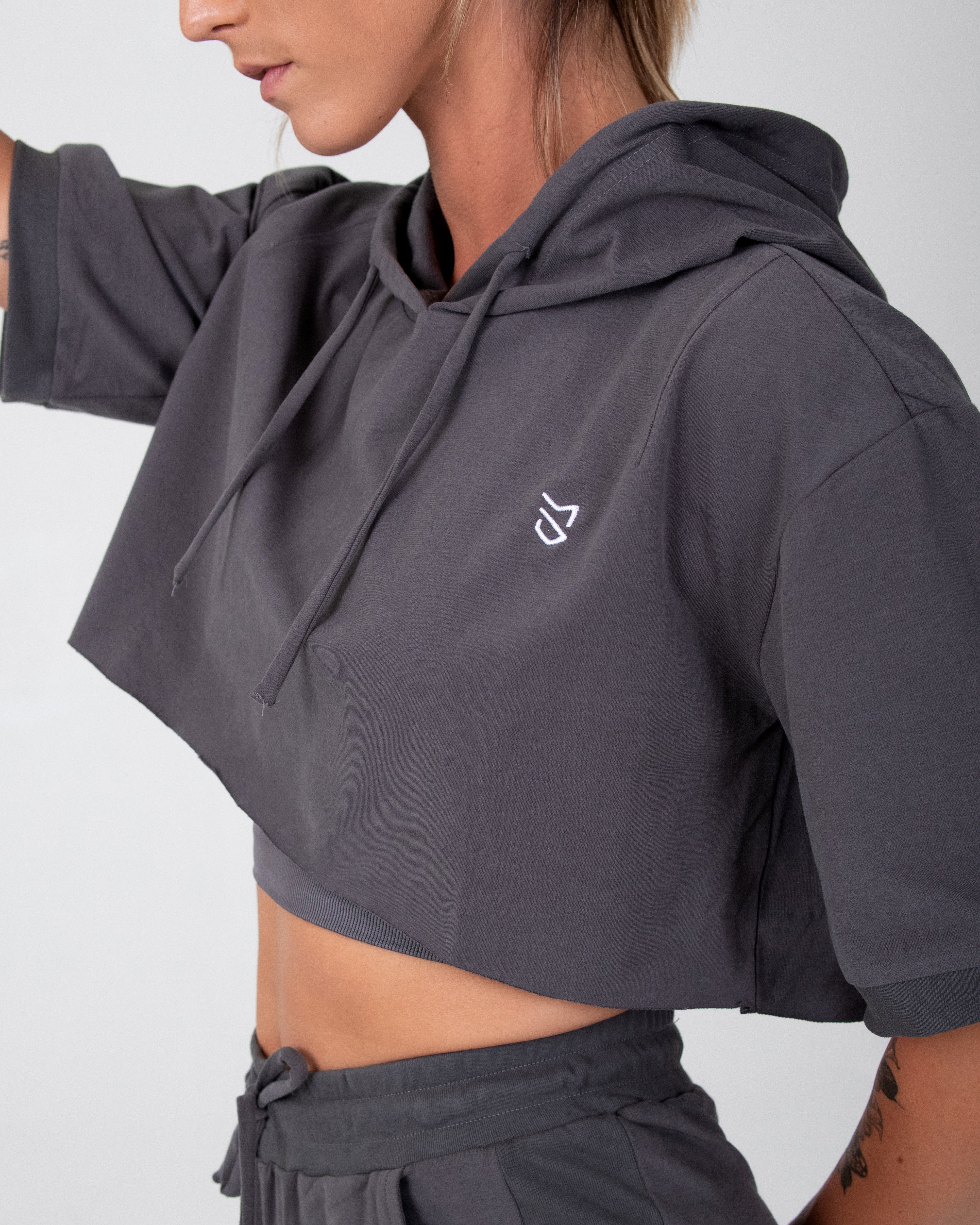 Cloud Women's Short Sleeve Cropped Hoodie