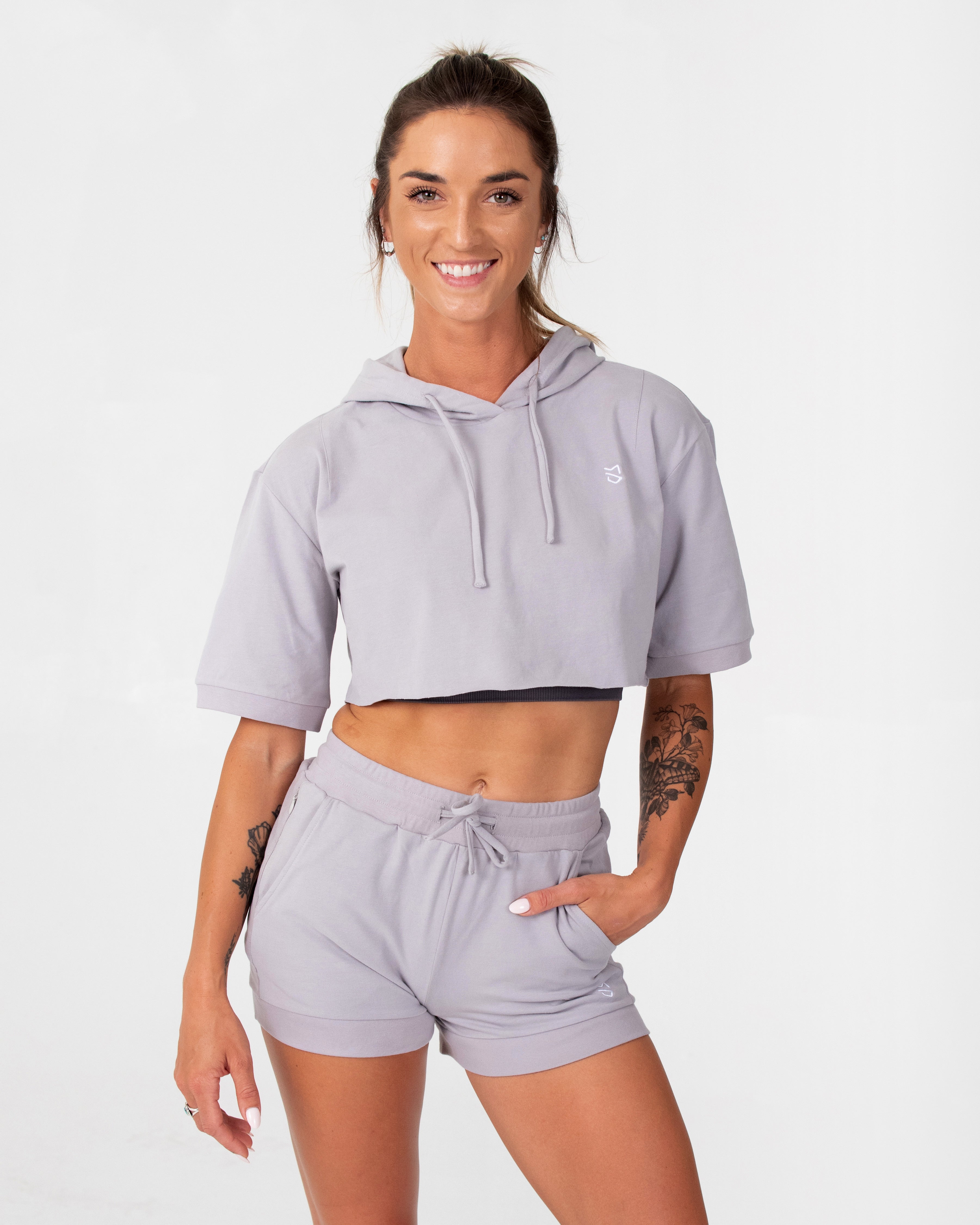 Cloud Women's Short Sleeve Cropped Hoodie