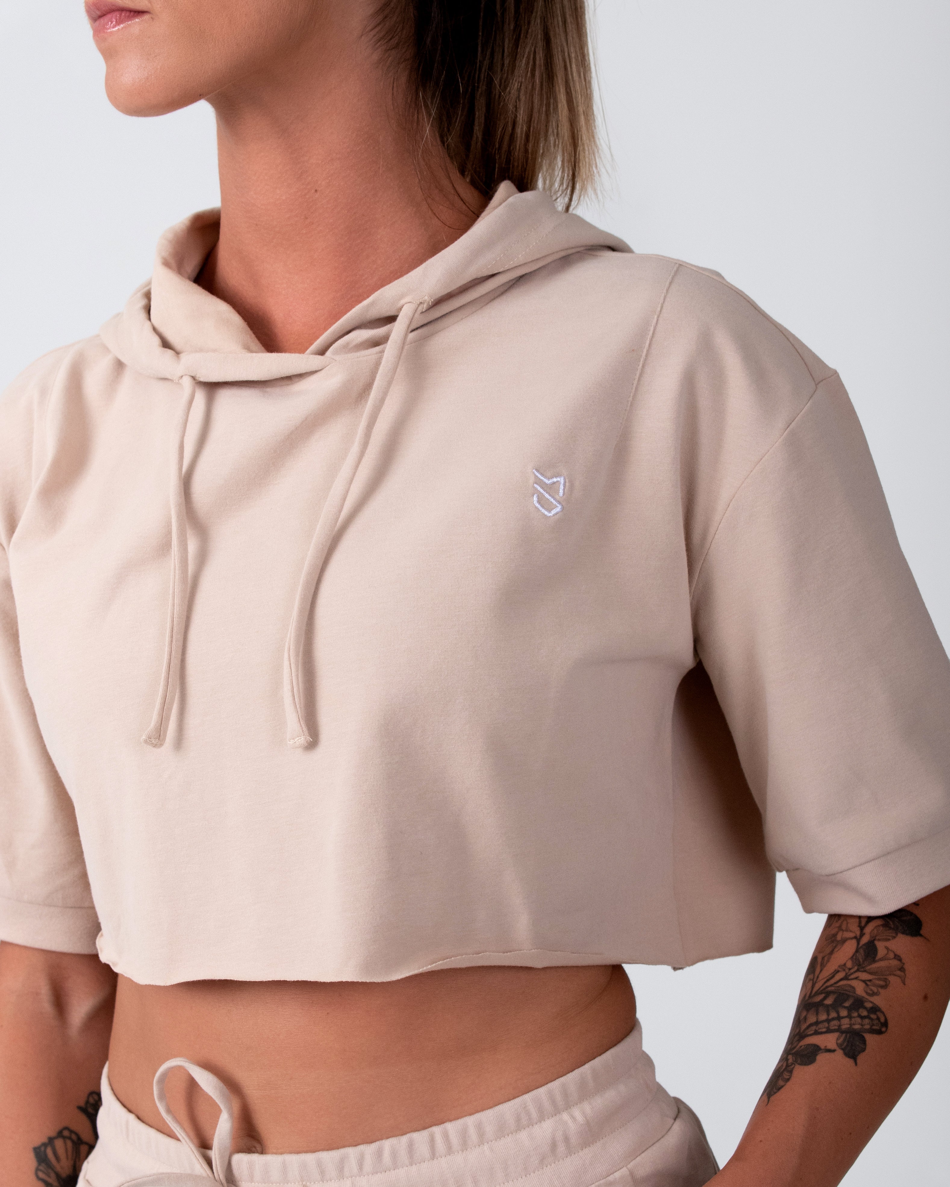 Cloud Women's Short Sleeve Cropped Hoodie