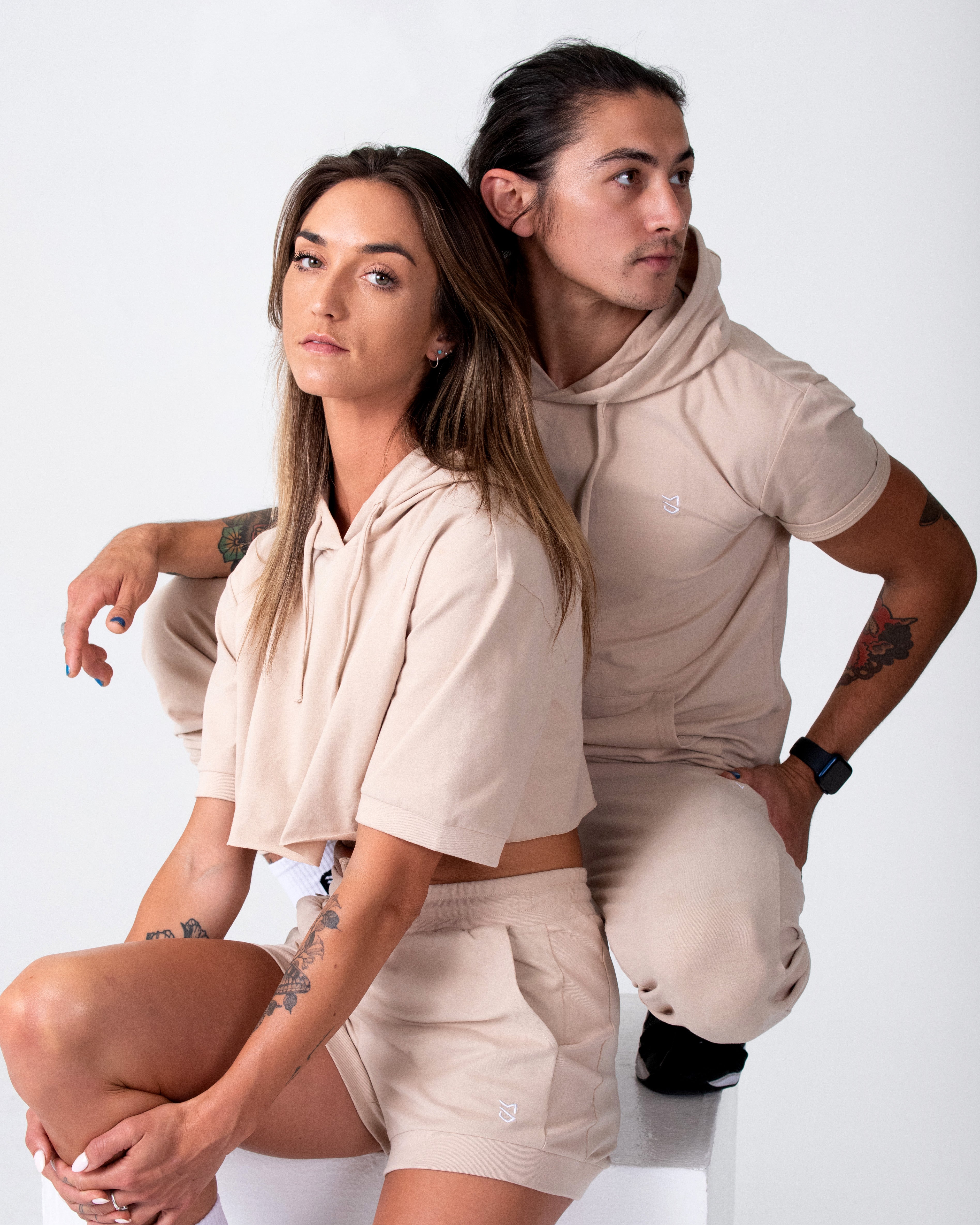 Cloud Women's Short Sleeve Cropped Hoodie