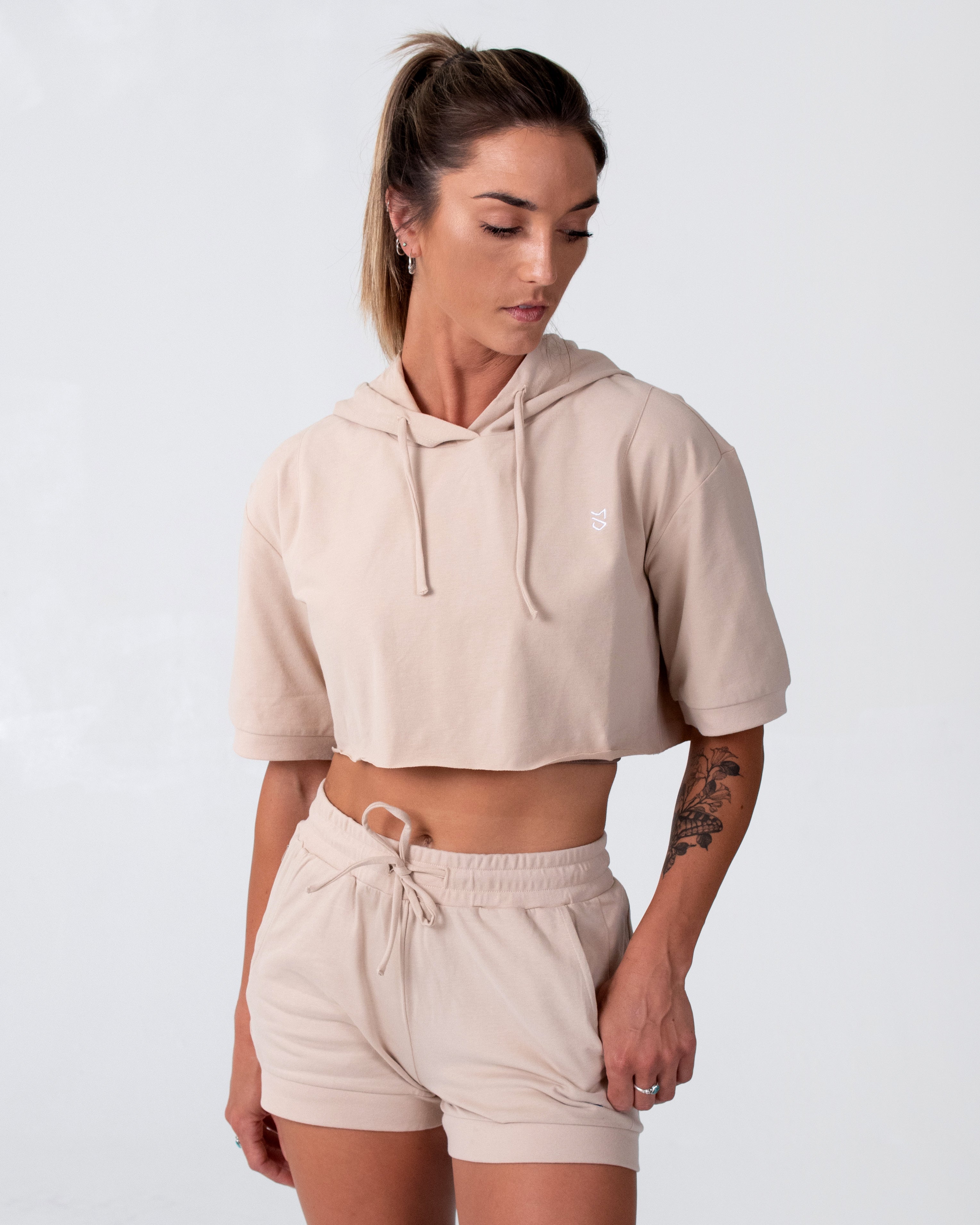 Cloud Women's Short Sleeve Cropped Hoodie