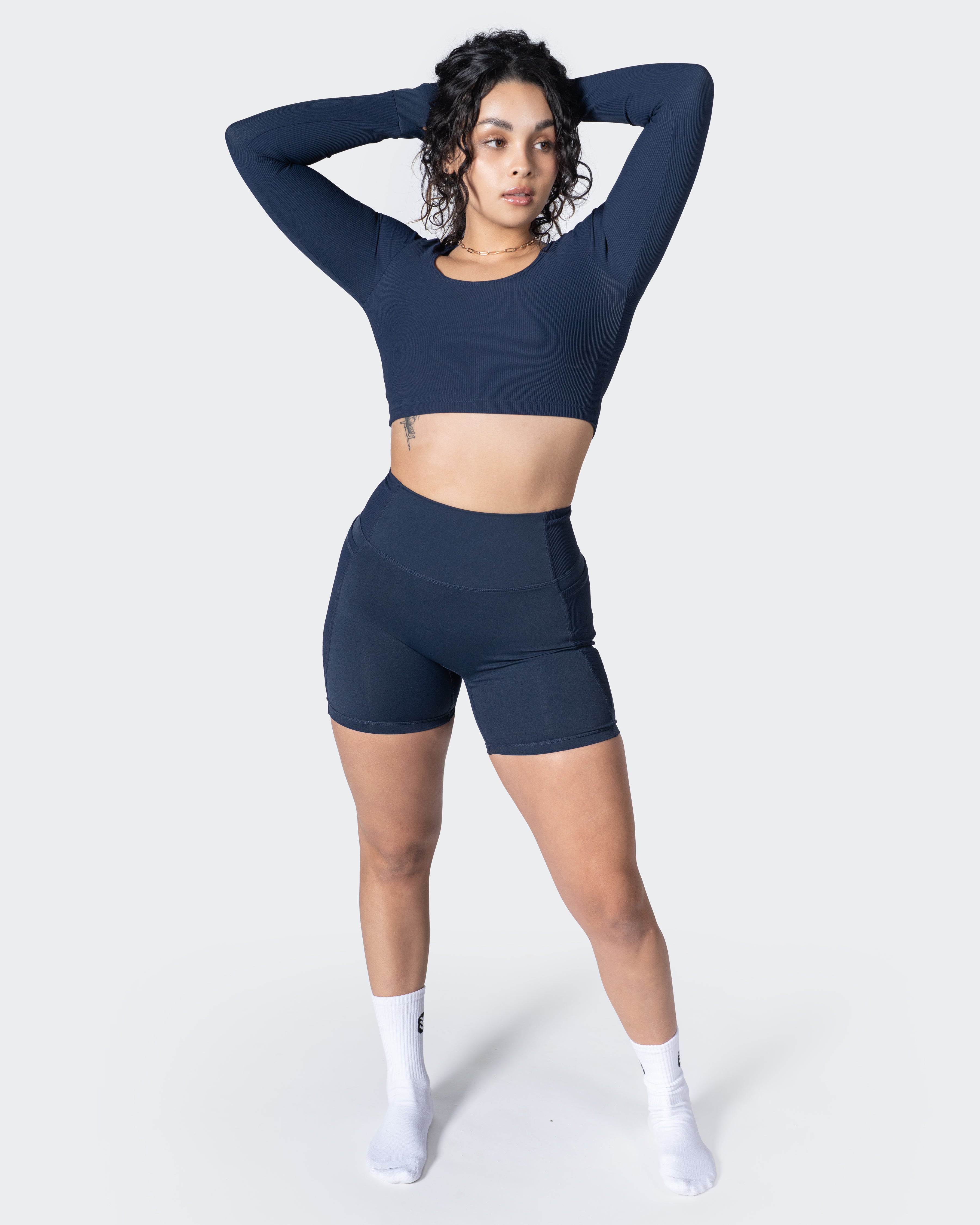 Sleek Long Sleeve Ribbed Crop