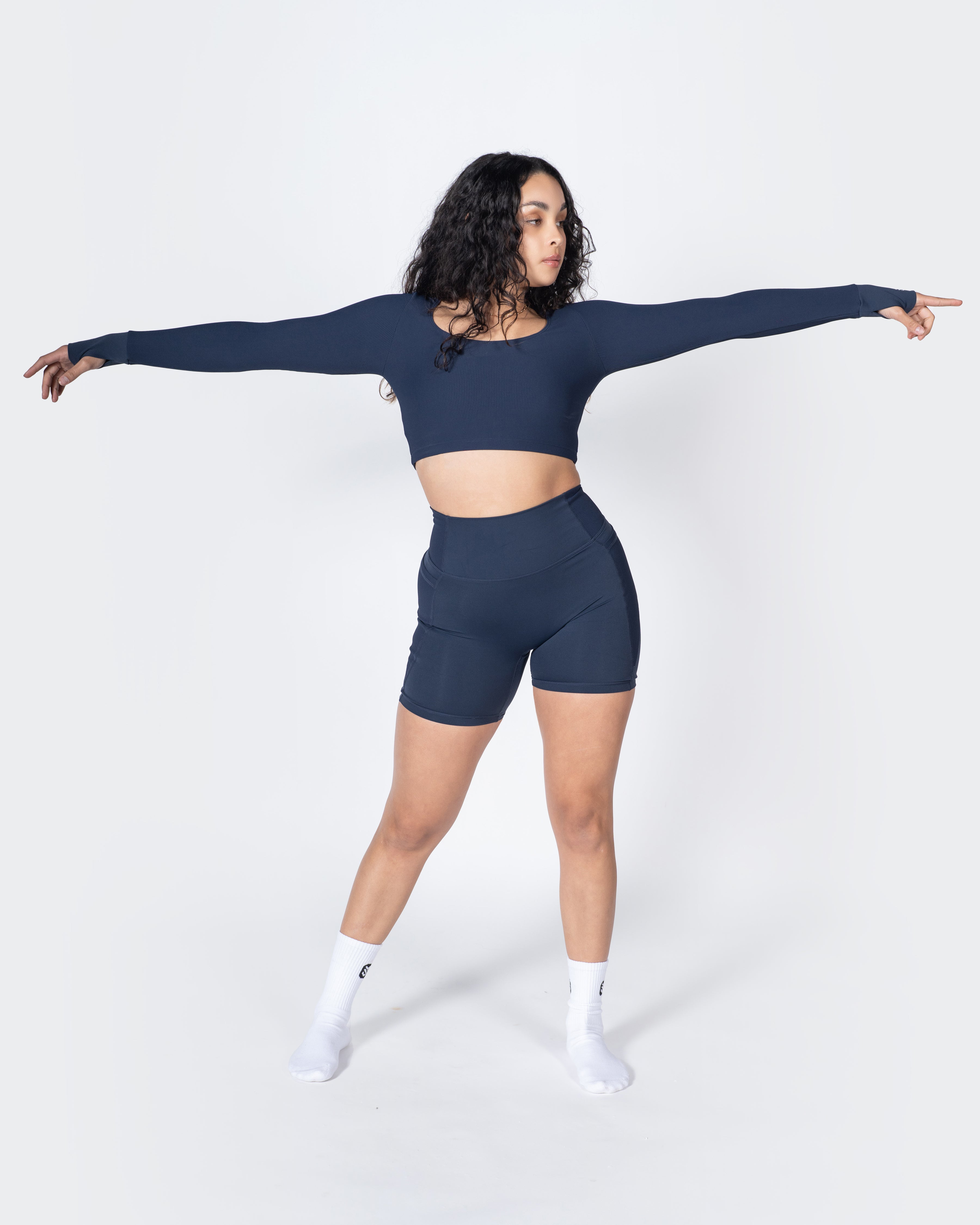Sleek Long Sleeve Ribbed Crop