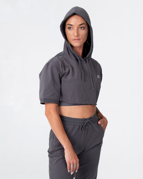 NOUNLESS（ナウンレス）SHORT HOODIE TOPS Cashmere_Cropped_Zip_Up_Hoodie